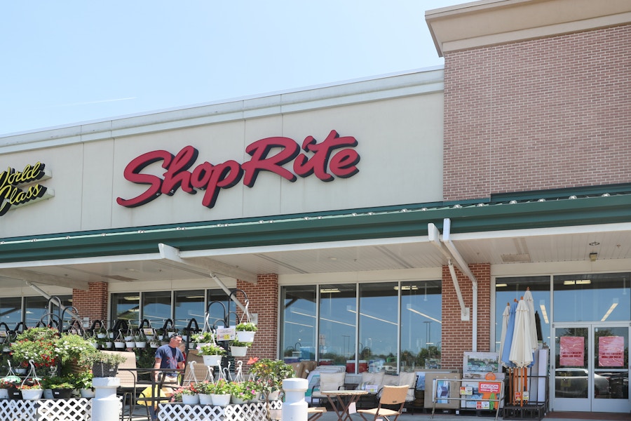 A ShopRite grocery store with plants up front