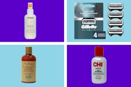 collage with hair care and razors