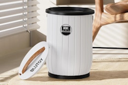 towel warmer in the middle of a room