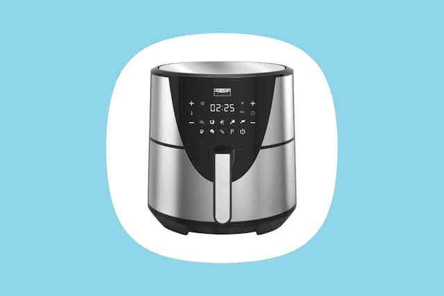 Best Buy Deal of the Day: $45 8-Quart Stainless Steel Air Fryer (Reg. $130) card image