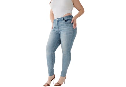 True Religion Women's Mid Rise Curvy Skinny Jean