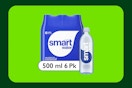 Smartwater 6-Pack on bright green background