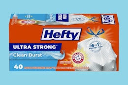 Person holding Hefty Trash Bags 40 count