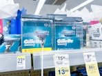 gillette mach3 razor refills on shelf in walgreens