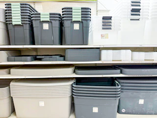 target storage bins, totes sitting on a target shelf