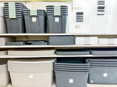 target storage bins, totes sitting on a target shelf