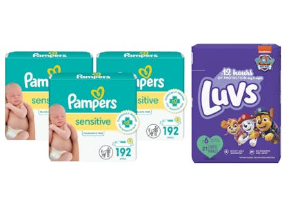 3 Pampers + 1 Luvs