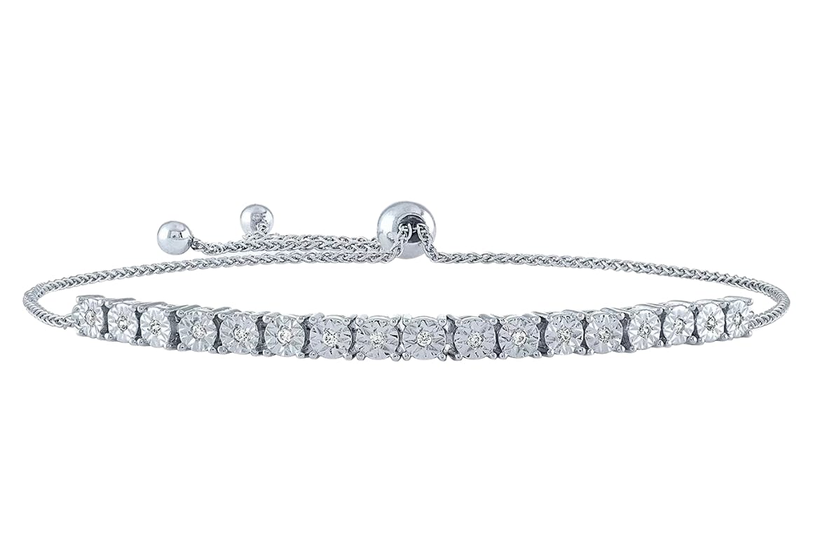 White Diamond Bolo Bracelet