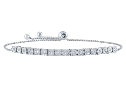 White Diamond Bolo Bracelet