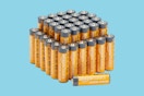 amazon basics batteries on a blue background