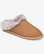 Women's Faux-Fur-Collar Clog Slippers