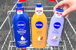Nivea lotions in a shopping cart