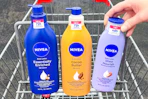 Nivea lotions in a shopping cart