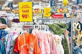 kroger apparel clearance with signage