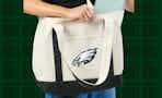 Philadelphia Eagles NFL Canvas Tote Bag with Colored Strap