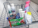 febreze dove batiste m&m's items in walgreens cart