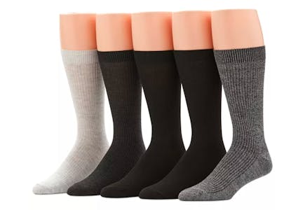Men's 5-Pack Ribbed Socks