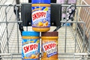 skippy peanut butter jars in shopping cart