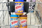 skippy peanut butter in shopping cart