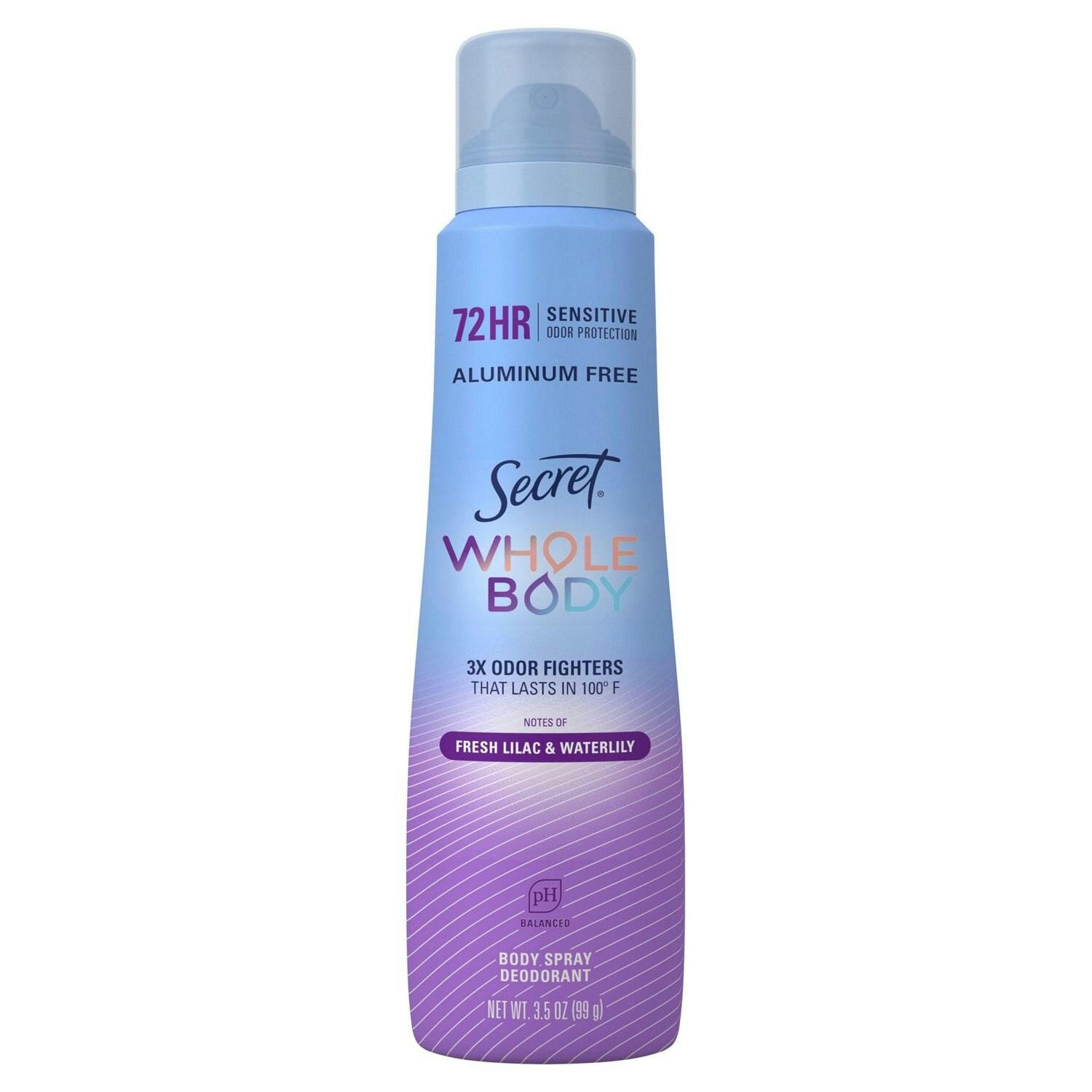 2 Secret Whole Body Deodorant Sprays