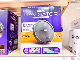 shark robot vacuum sitting on a target shelf