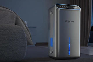 a dehumidifier in a bedroom
