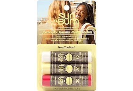 Sun Bum Lip Balm 3-Pack