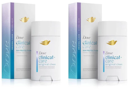 2 Dove Clinical + Care Antiperspirants