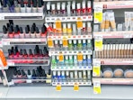 area shot of essie clearance polishes in walgreens