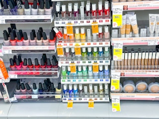 area shot of essie clearance polishes in walgreens