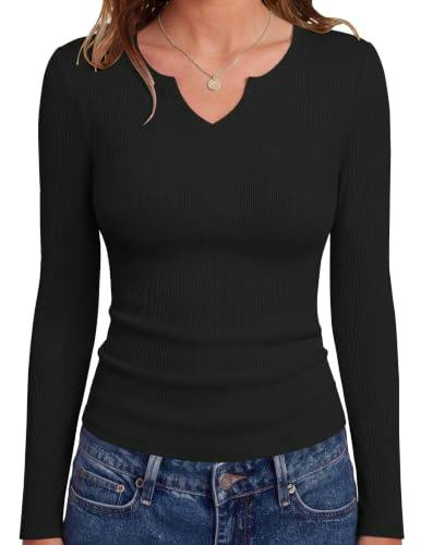 Women's Long Sleeve Rib Knit Top