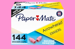 a box of pencil cap erasers