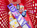 swiffer, dawn, mr. clean, and febreze in a target cart