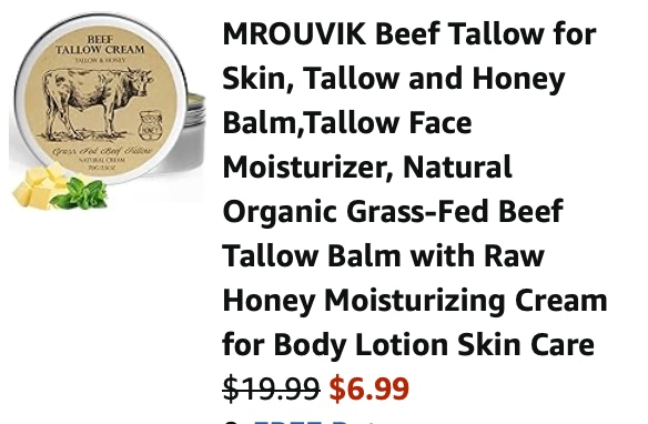 beef tallow Amazon receipt