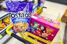 tostitos and frito lay chips in a dollar general shopping cart
