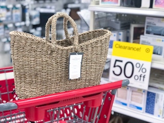 studio mcgee braided basket on a target cart