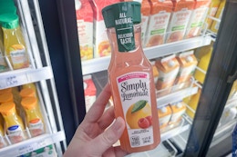 hand holding simply lemonade at meijer