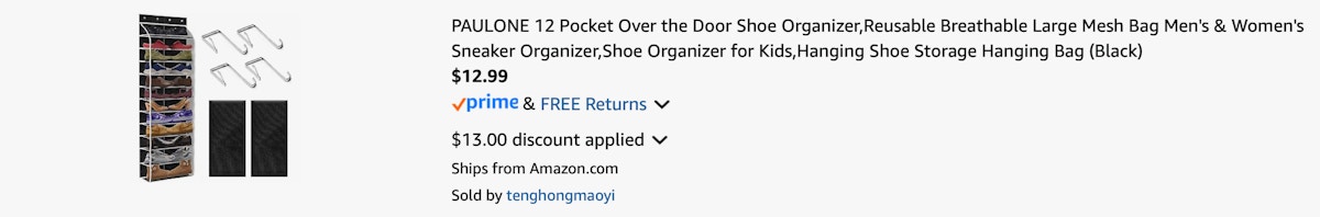 Amazon Over-the-Door Shoe Organizer 2025 2