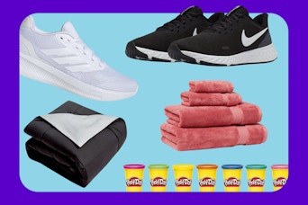 Nike and Adidas shoes, Towels, Play-Doh, Bedding