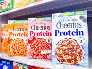 cheerios protein cereal on walmart shelf