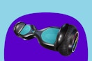 Lifestyle image of the Jetson Dash Hoverboard with LED Lights (woman stepping on it outdoors)