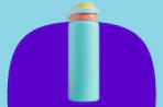 a blue water bottle 