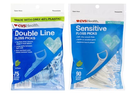 2 CVS Health Floss Pick Packs