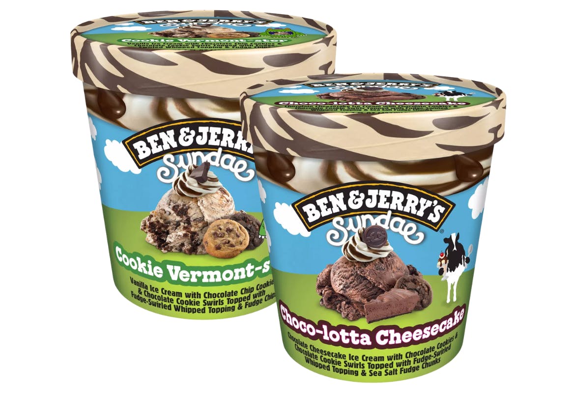 2 Ben & Jerry's Sundae Pints