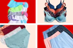 Socks, bras, and underwear groupings