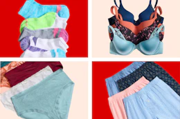 Socks, bras, and underwear groupings