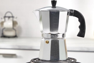 an espresso maker in a kitchen