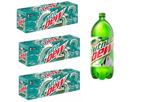 3 MTN Dew Soda 12-Packs + 2-Liter