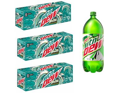 3 MTN Dew Soda 12-Packs + 2-Liter
