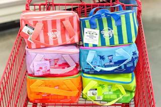 trader joes mini insulated totes in shopping cart